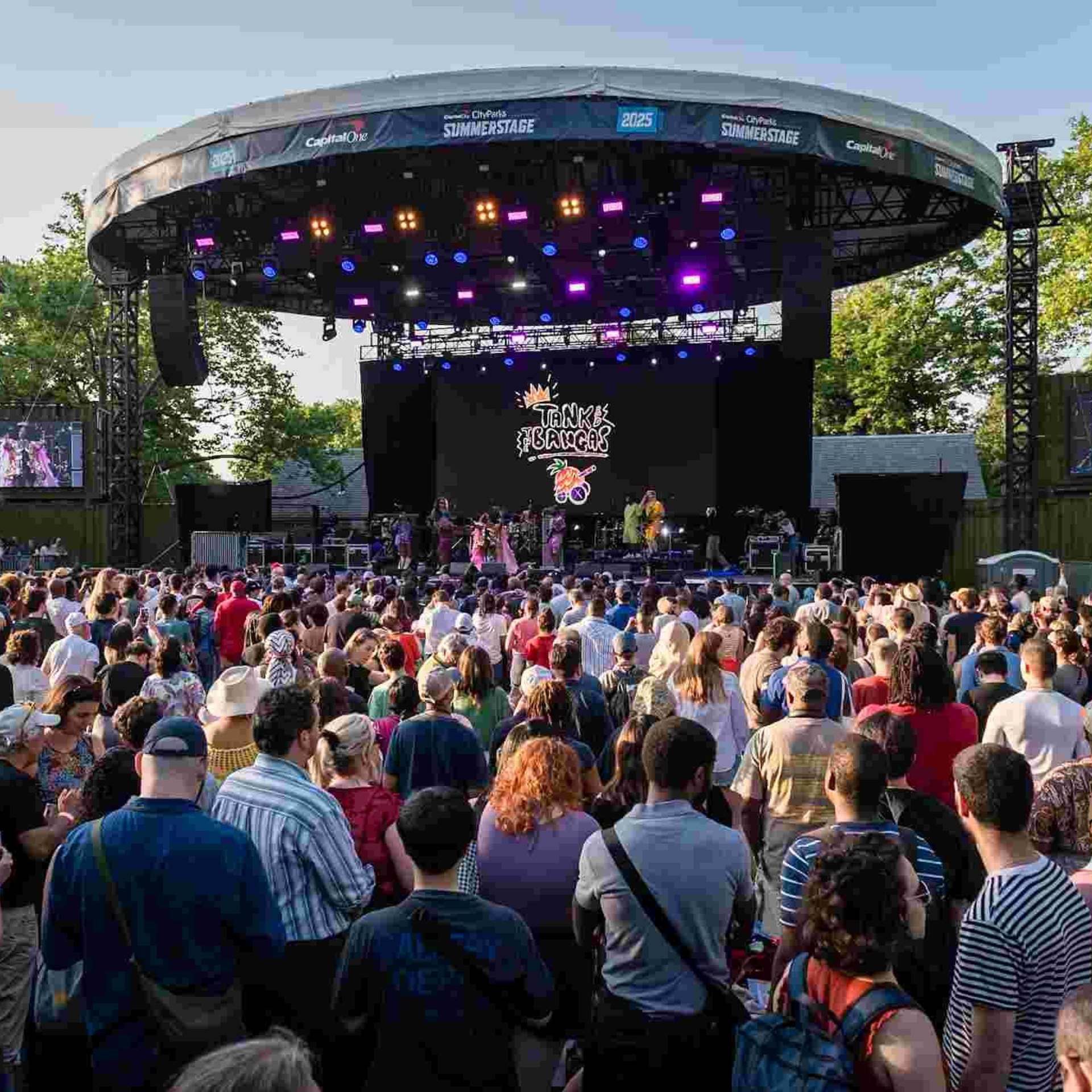 SummerStage concert with Tank and the Bangas performing before a large crowd